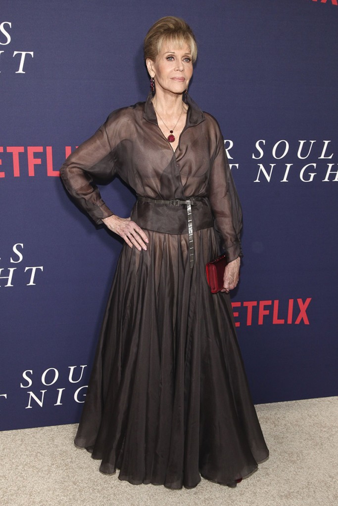 Mandatory Credit: Photo by Invision/AP/REX/Shutterstock (9088004n) Jane Fonda attends the premiere of Netflix's "Our Souls at Night" at the Museum of Modern Art, in New York NY Premiere of Netflix's "Our Souls At Night", New York, USA - 27 Sep 2017