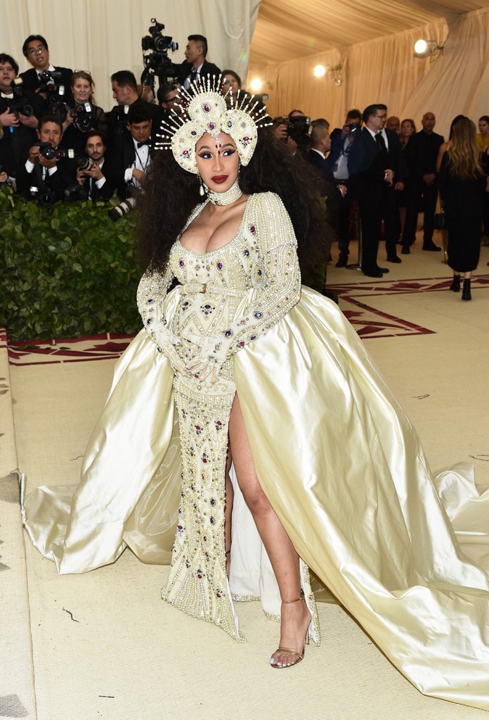 Mandatory Credit: Photo by Andrew H. Walker/REX/Shutterstock (9662977ev) Cardi B The Metropolitan Museum of Art's Costume Institute Benefit celebrating the opening of Heavenly Bodies: Fashion and the Catholic Imagination, Arrivals, New York, USA - 07 May 2018