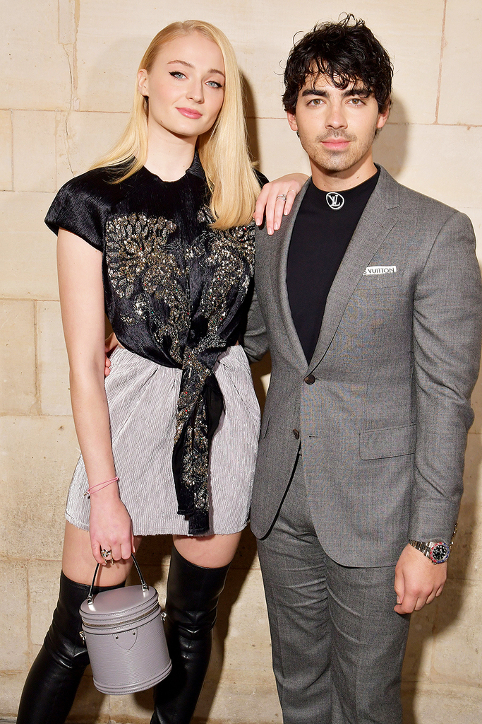 Mandatory Credit: Photo by Swan Gallet/WWD/REX/Shutterstock (9908242l) Sophie Turner and Joe Jonas in the front row Louis Vuitton show, Front Row, Spring Summer 2019, Paris Fashion Week, France - 02 Oct 2018