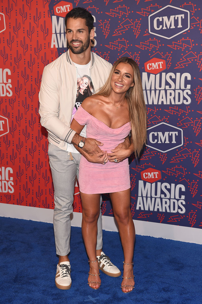 Mandatory Credit: Photo by Andrew H. Walker/Shutterstock (10281493bu) Jessie James Decker and Eric Decker CMT Music Awards, Arrivals, Bridgestone Arena, Nashville, USA - 05 Jun 2019